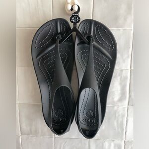 Crocs Sexi Serena Flip Sandals Size 10 Black